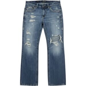 Affliction Cooper Jeans 29 Regular Distressed Y2K Buckle Exclusive Straight Leg